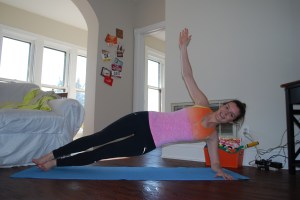 Side plank with raised arm