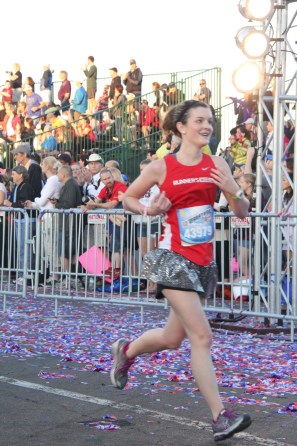 Finishing the Disney Half-Marathon with a 17-minute PR.